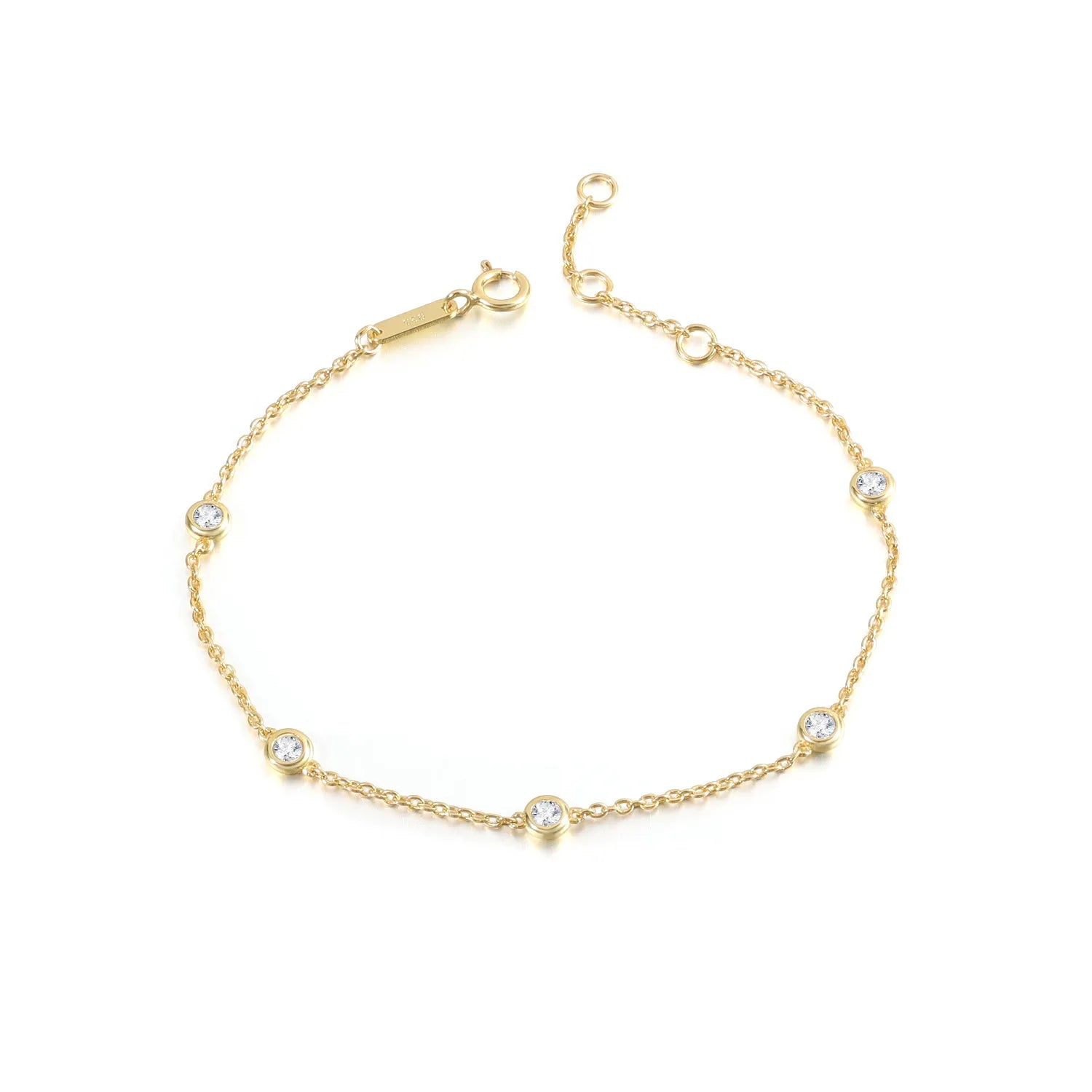 5 Stone & Single Bubble Lab Grown Diamond Bubble Bracelet| Single Stone Daily Wear