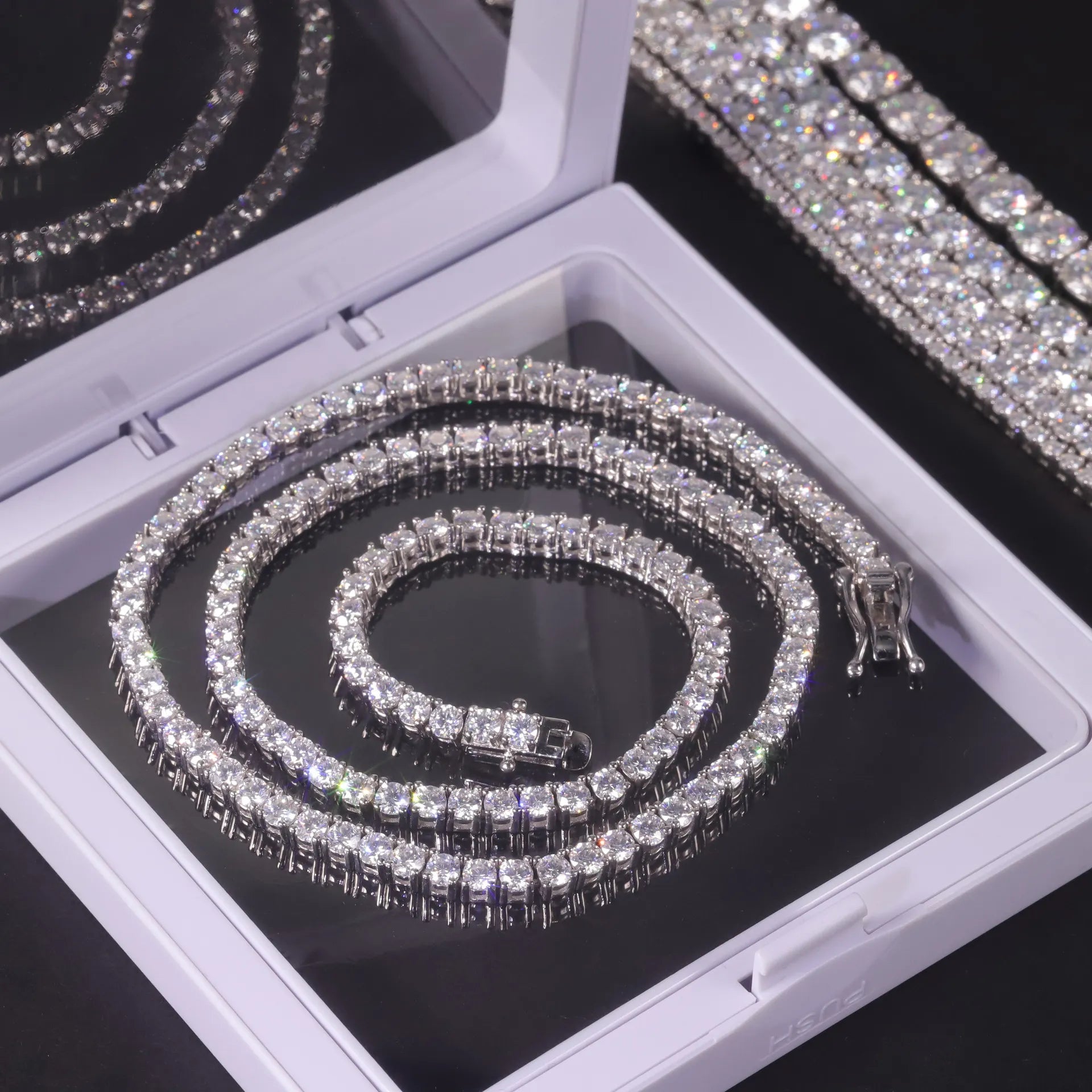 2-6.5mm Full Pave Moissanite Tennis Chain | Hip Hop S925 Silver Necklace