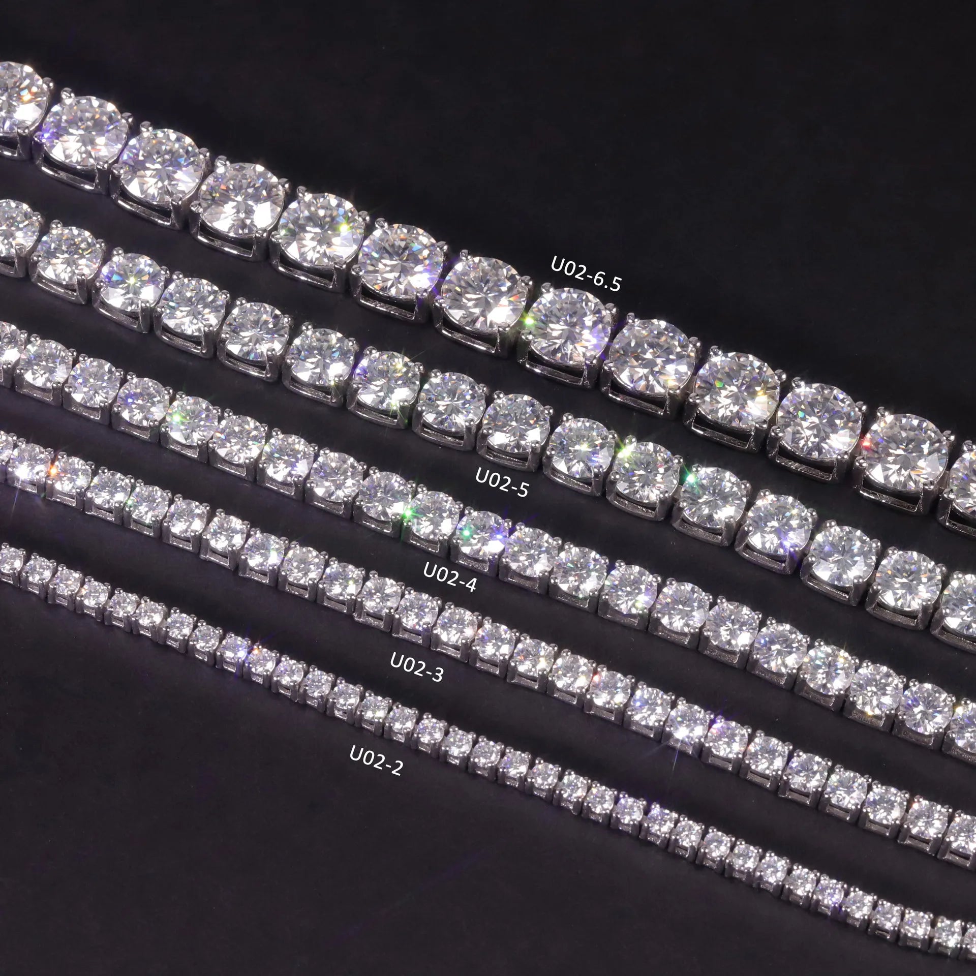 2-6.5mm Full Pave Moissanite Tennis Chain | Hip Hop S925 Silver Necklace