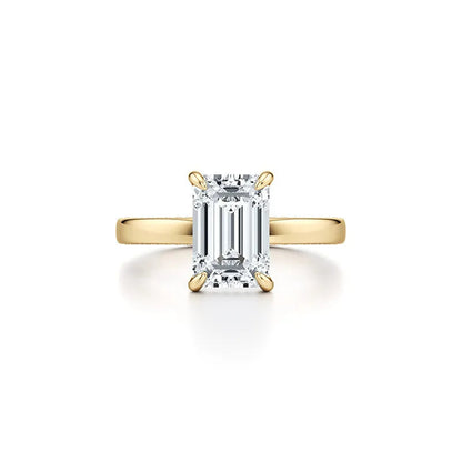 2~3CT 4-Prong Light Luxury Ring|18K Gold Plated S925 Silver Moissanite & Lab Sapphire Engagement Ring