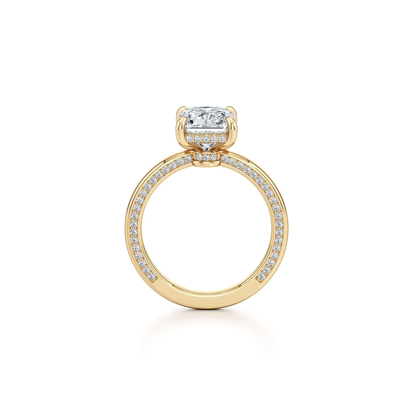 2~3CT 4-Prong Light Luxury Ring|18K Gold Plated S925 Silver Moissanite & Lab Sapphire Engagement Ring