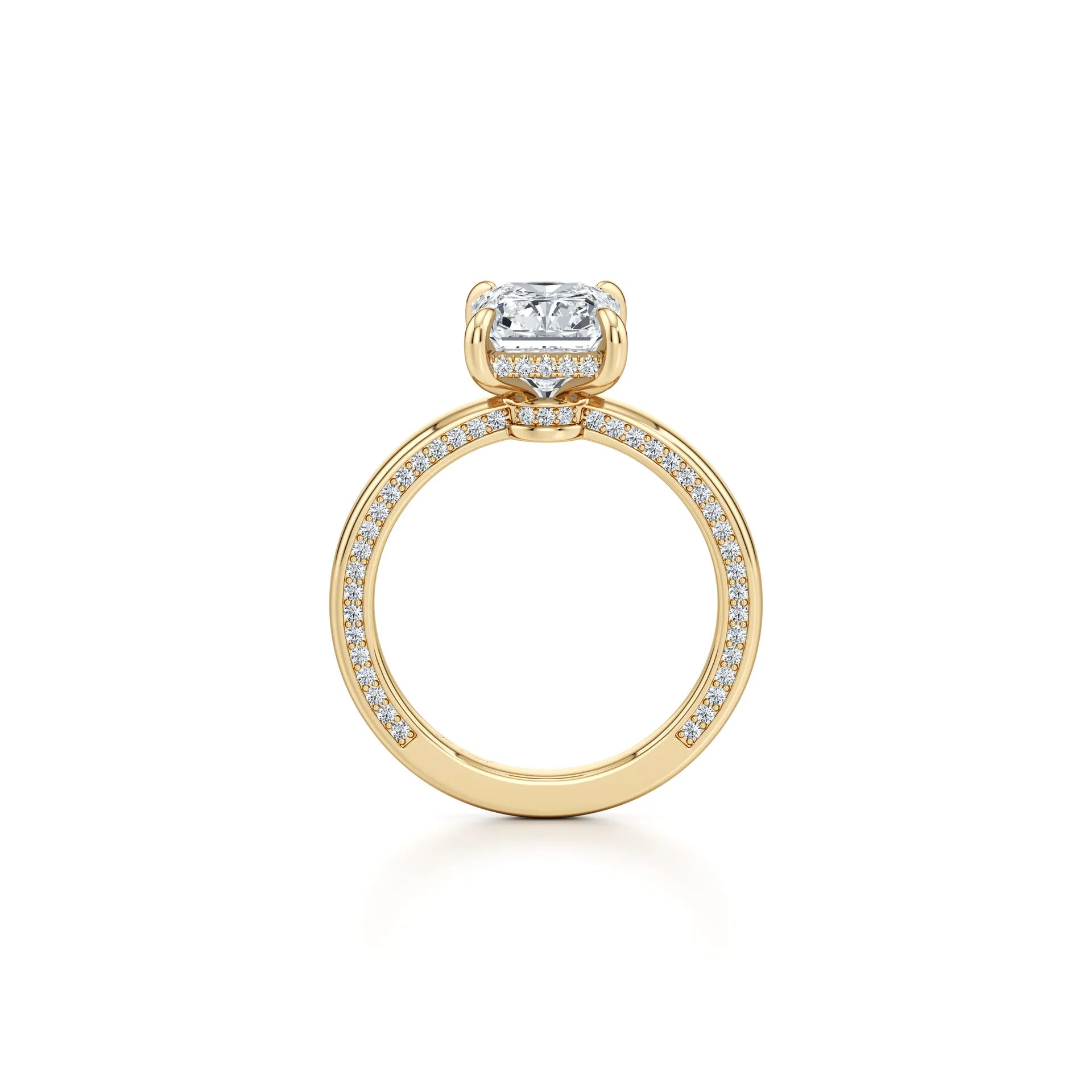 2~3CT 4-Prong Light Luxury Ring|18K Gold Plated S925 Silver Moissanite & Lab Sapphire Engagement Ring