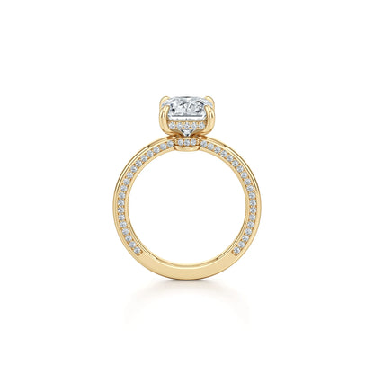 2~3CT 4-Prong Light Luxury Ring|18K Gold Plated S925 Silver Moissanite & Lab Sapphire Engagement Ring