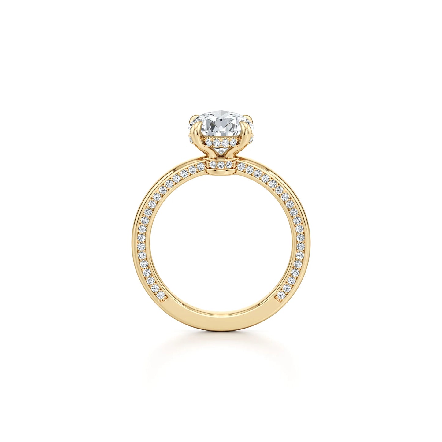 2~3CT 4-Prong Light Luxury Ring|18K Gold Plated S925 Silver Moissanite & Lab Sapphire Engagement Ring