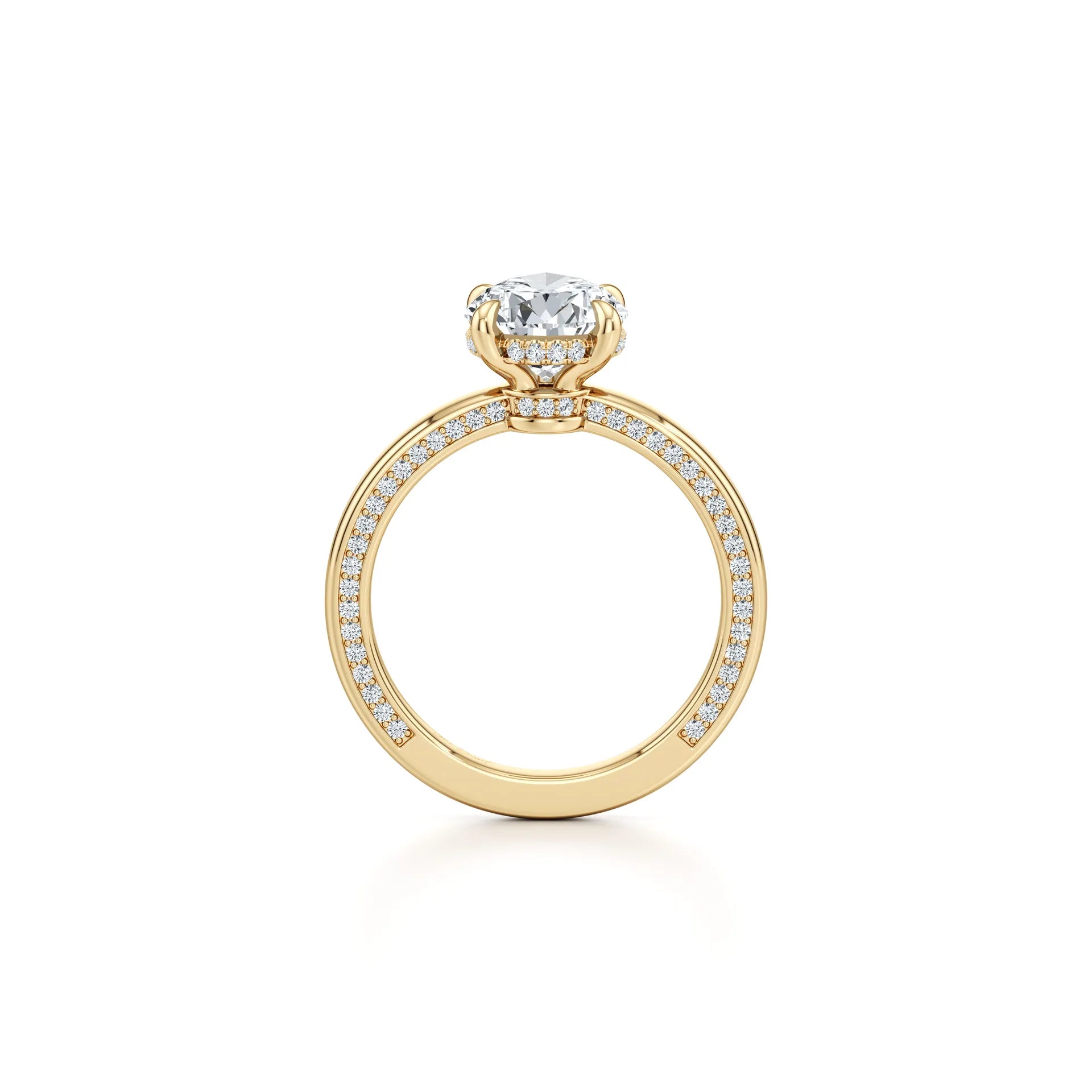 2~3CT 4-Prong Light Luxury Ring|18K Gold Plated S925 Silver Moissanite & Lab Sapphire Engagement Ring