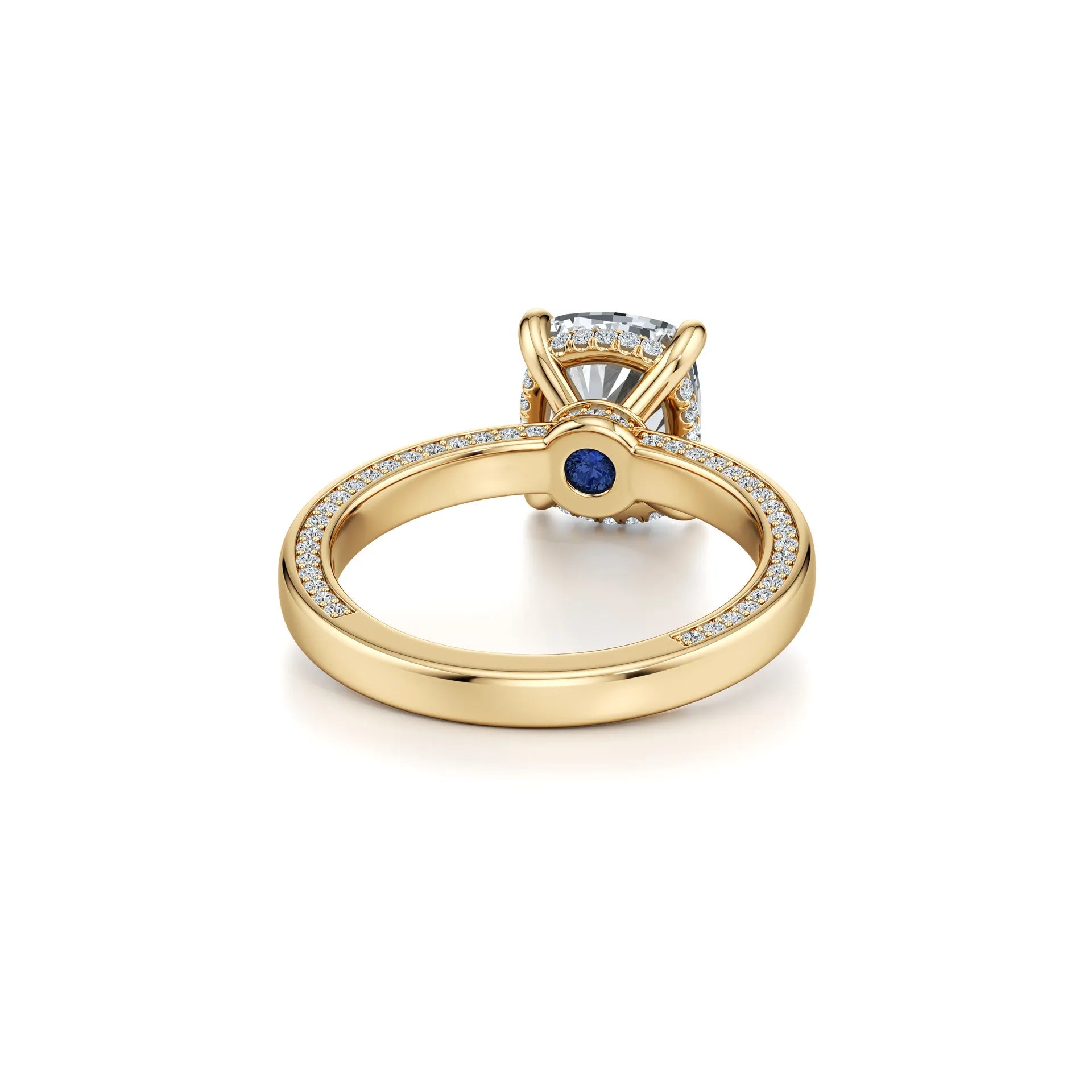 2~3CT 4-Prong Light Luxury Ring|18K Gold Plated S925 Silver Moissanite & Lab Sapphire Engagement Ring
