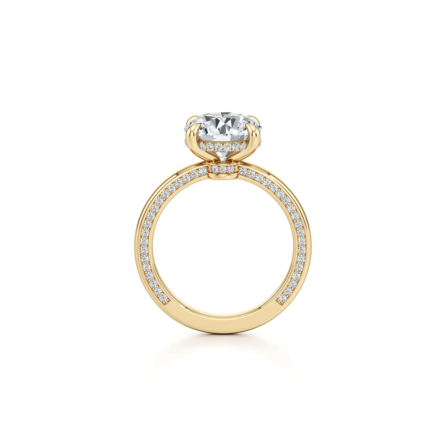 2~3CT 4-Prong Light Luxury Ring|18K Gold Plated S925 Silver Moissanite & Lab Sapphire Engagement Ring