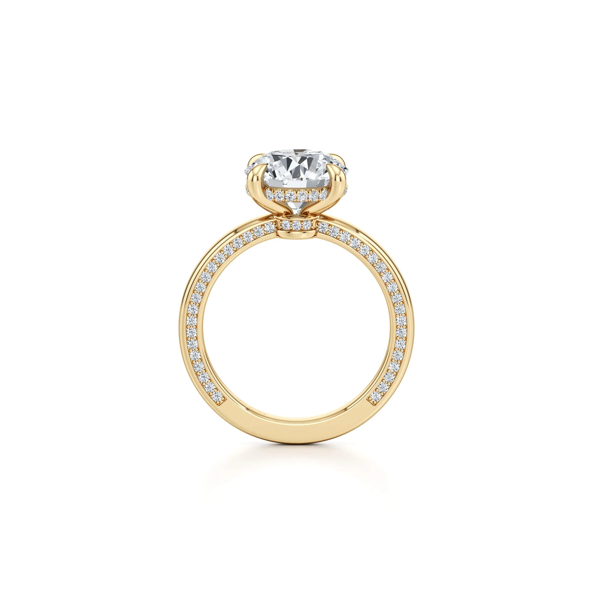 2~3CT 4-Prong Light Luxury Ring|18K Gold Plated S925 Silver Moissanite & Lab Sapphire Engagement Ring