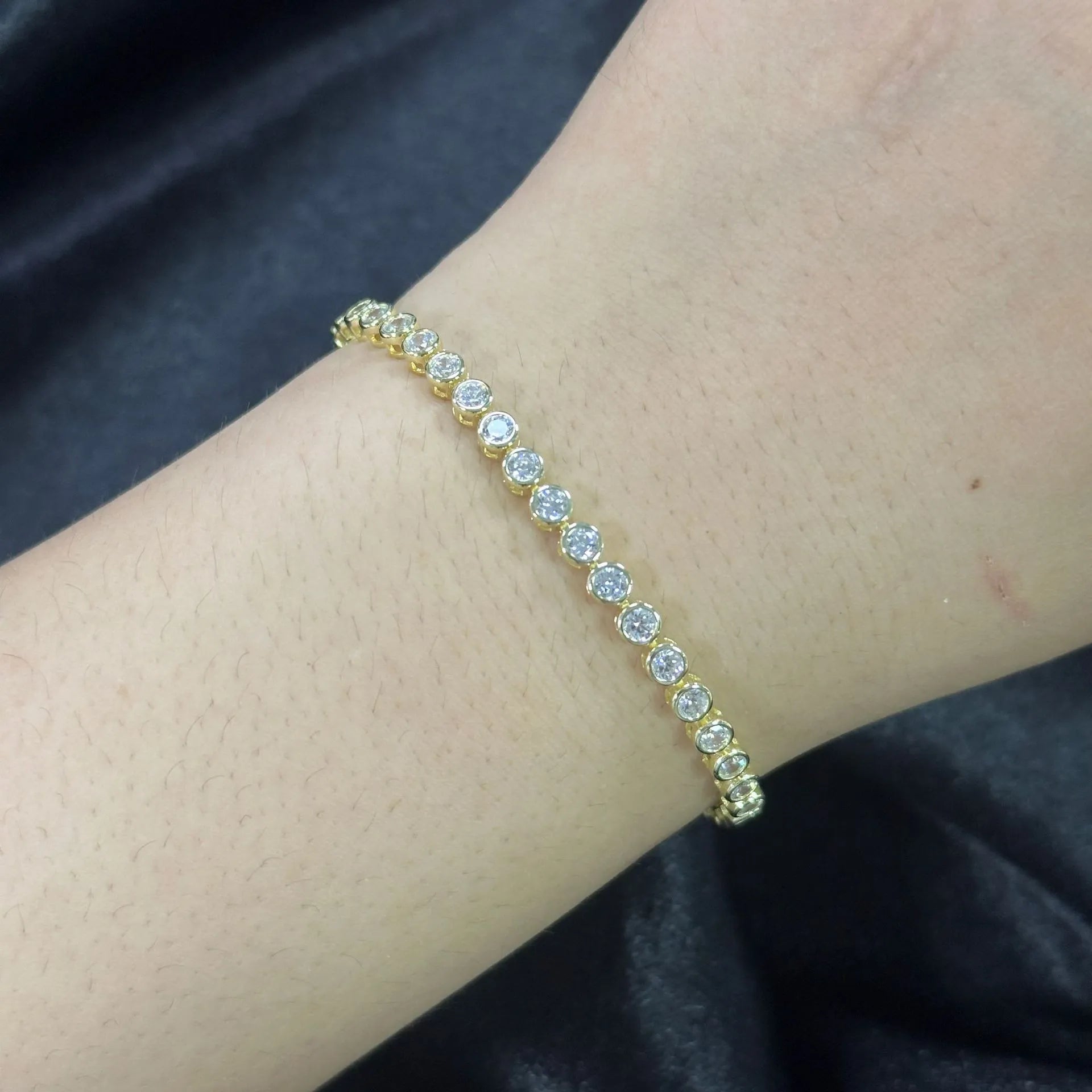 0.1/0.2CT Lab Diamond Bubble Bracelet S925 Silver