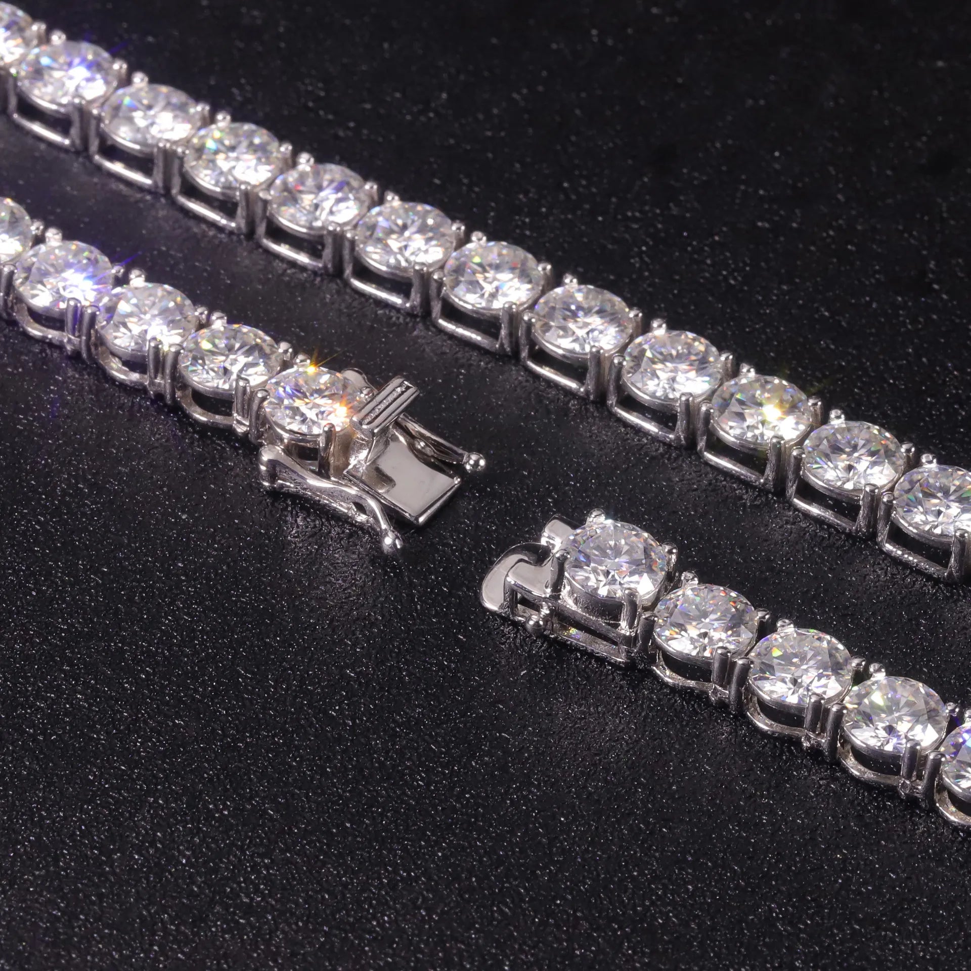 2-6.5mm Full Pave Moissanite Tennis Chain | Hip Hop S925 Silver Necklace