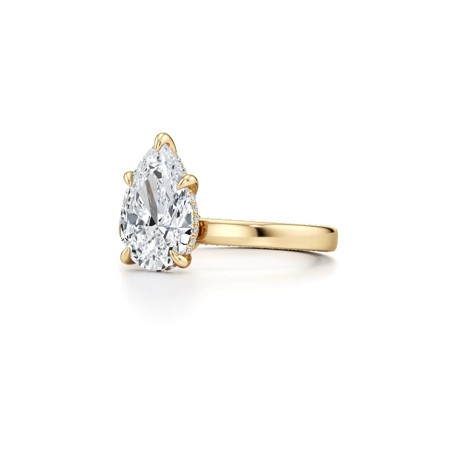 2~3CT 4-Prong Light Luxury Ring|18K Gold Plated S925 Silver Moissanite & Lab Sapphire Engagement Ring