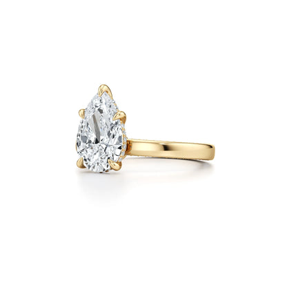 2~3CT 4-Prong Light Luxury Ring|18K Gold Plated S925 Silver Moissanite & Lab Sapphire Engagement Ring