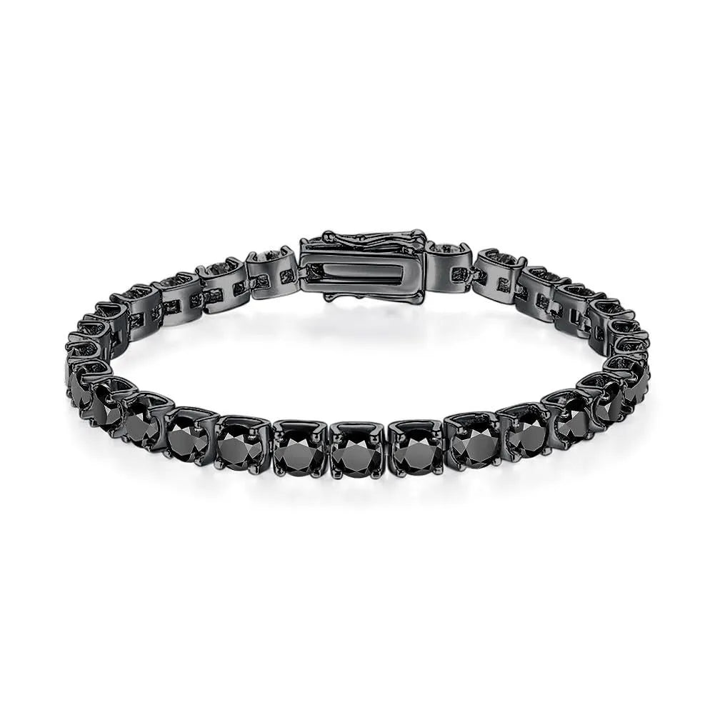 Unique Black Moissanite Tennis Chain| 2-6.5mm S925 Sterling Silver Dark Hip Hop Jewelry| Convertible Necklace & Bracelet