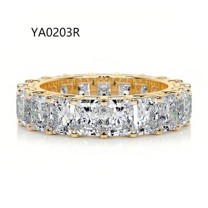 Bestseller Light Luxury Stackable Band Ring| Full Pave Moissanite Ring Made of 18K Gold Plated S925 Sterling Silver