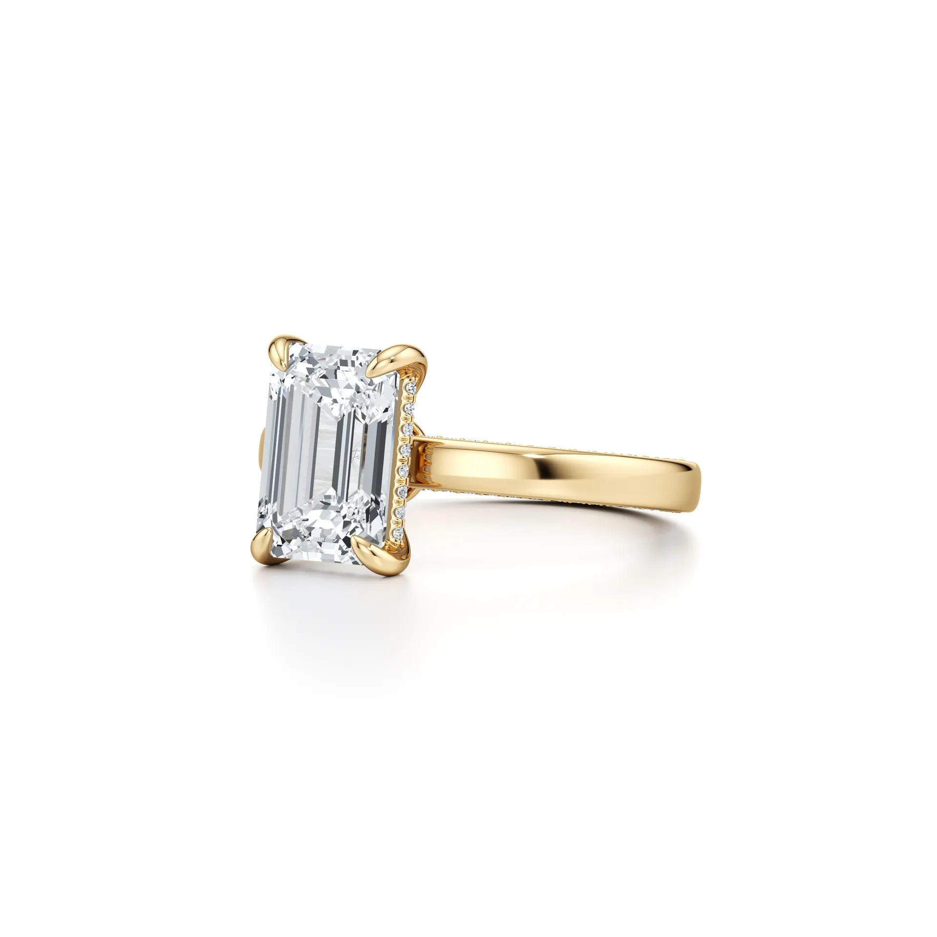 2~3CT 4-Prong Light Luxury Ring|18K Gold Plated S925 Silver Moissanite & Lab Sapphire Engagement Ring