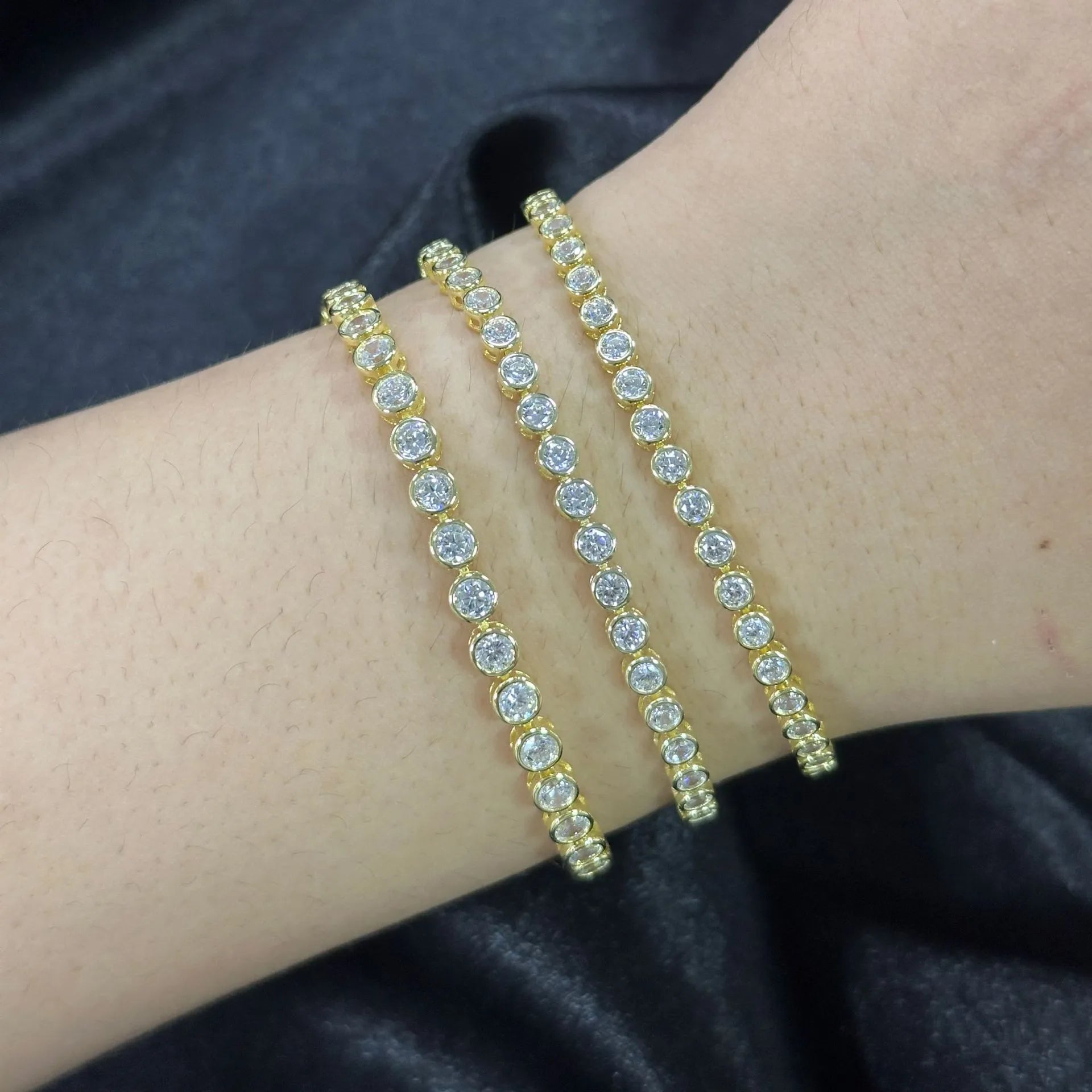 0.1/0.2CT Lab Diamond Bubble Bracelet S925 Silver