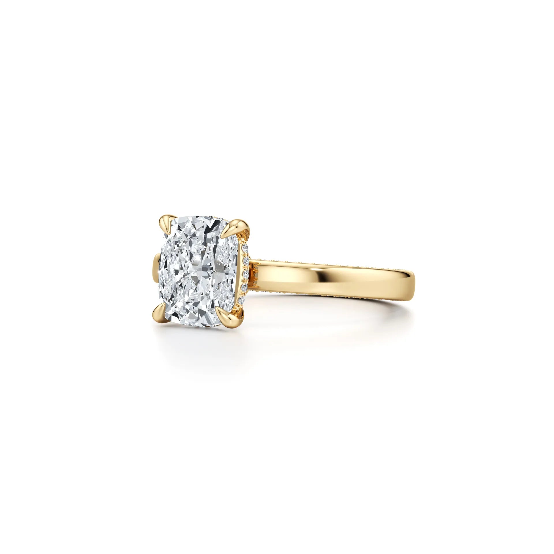 2~3CT 4-Prong Light Luxury Ring|18K Gold Plated S925 Silver Moissanite & Lab Sapphire Engagement Ring