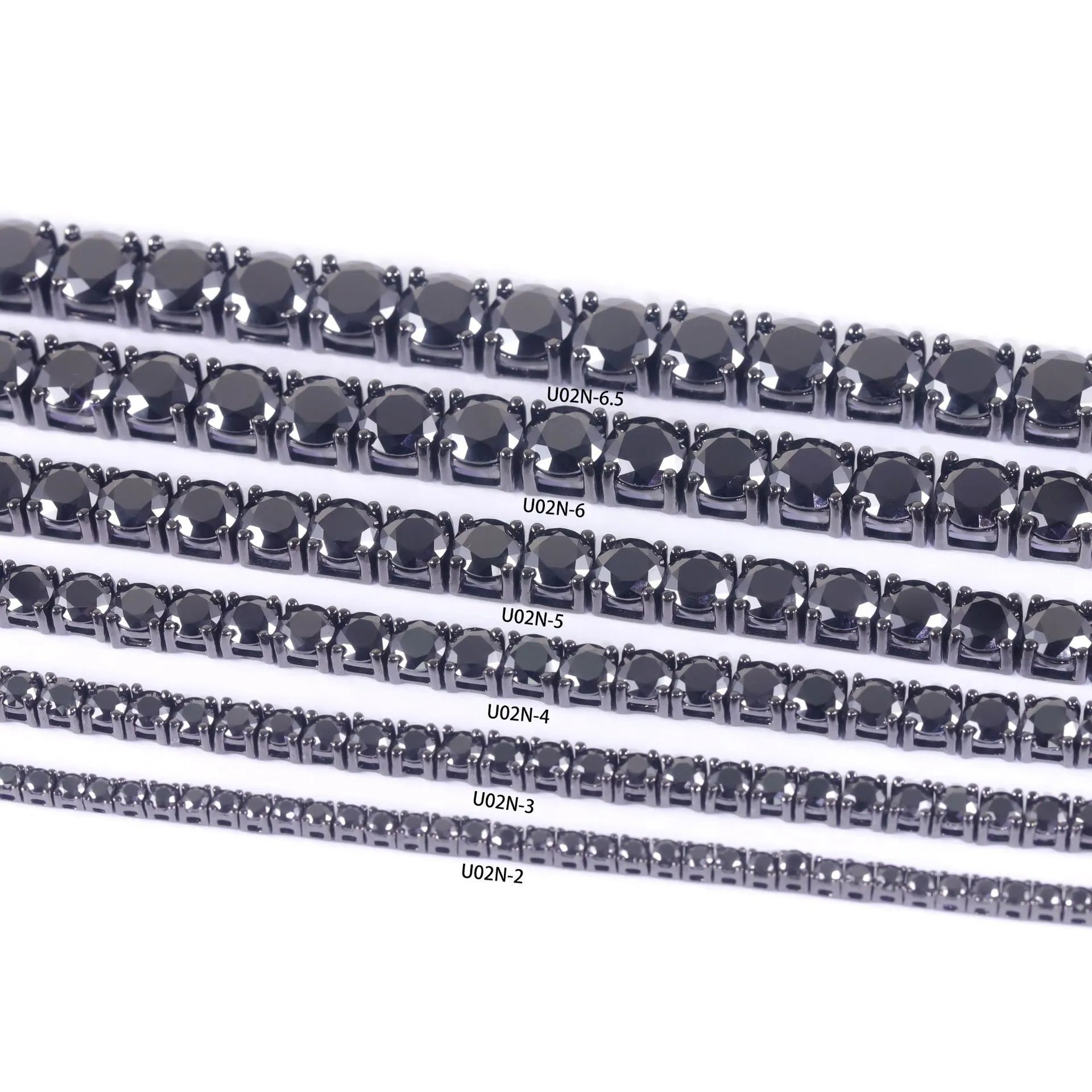 Unique Black Moissanite Tennis Chain| 2-6.5mm S925 Sterling Silver Dark Hip Hop Jewelry| Convertible Necklace & Bracelet