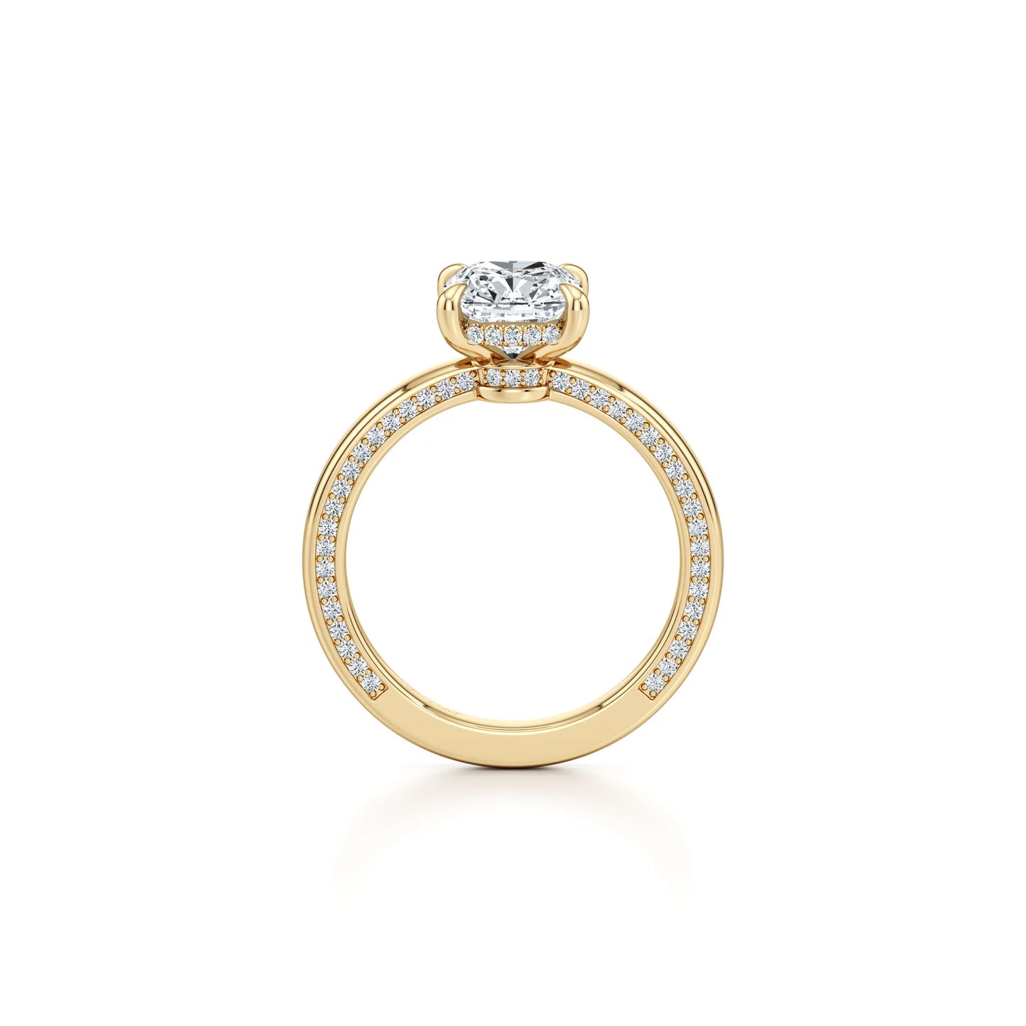 2~3CT 4-Prong Light Luxury Ring|18K Gold Plated S925 Silver Moissanite & Lab Sapphire Engagement Ring