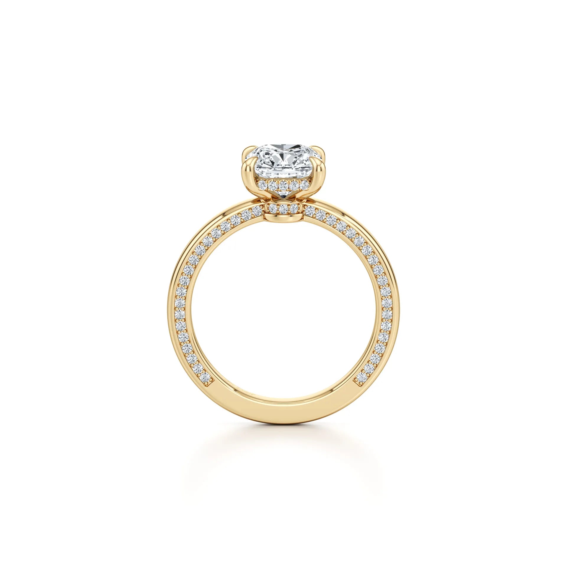 2~3CT 4-Prong Light Luxury Ring|18K Gold Plated S925 Silver Moissanite & Lab Sapphire Engagement Ring