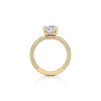 2~3CT 4-Prong Light Luxury Ring|18K Gold Plated S925 Silver Moissanite & Lab Sapphire Engagement Ring