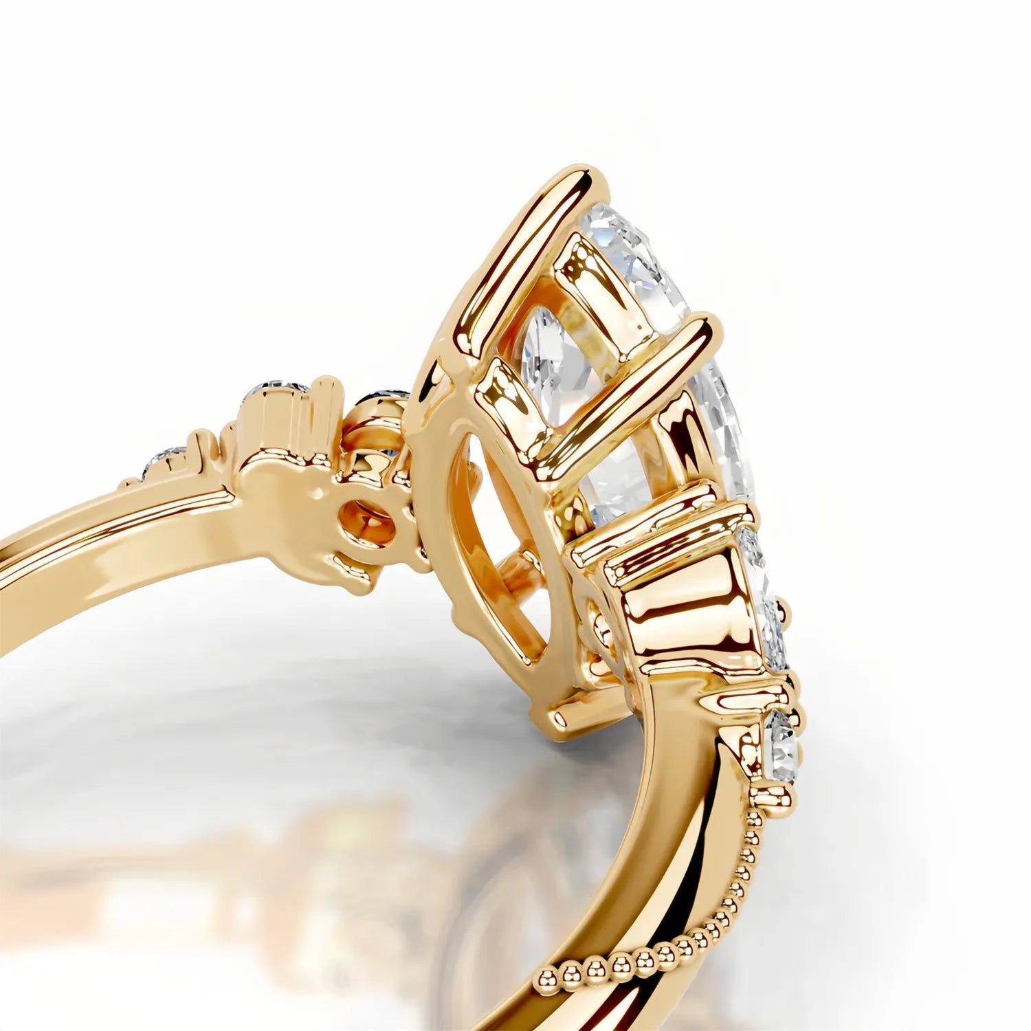 Luxury 5CT Marquise Moissanite Wedding Ring S925 Silver With GRA Certificate