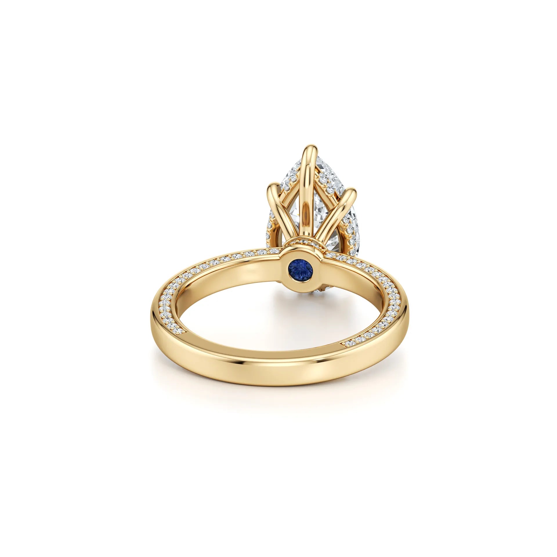 2~3CT 4-Prong Light Luxury Ring|18K Gold Plated S925 Silver Moissanite & Lab Sapphire Engagement Ring