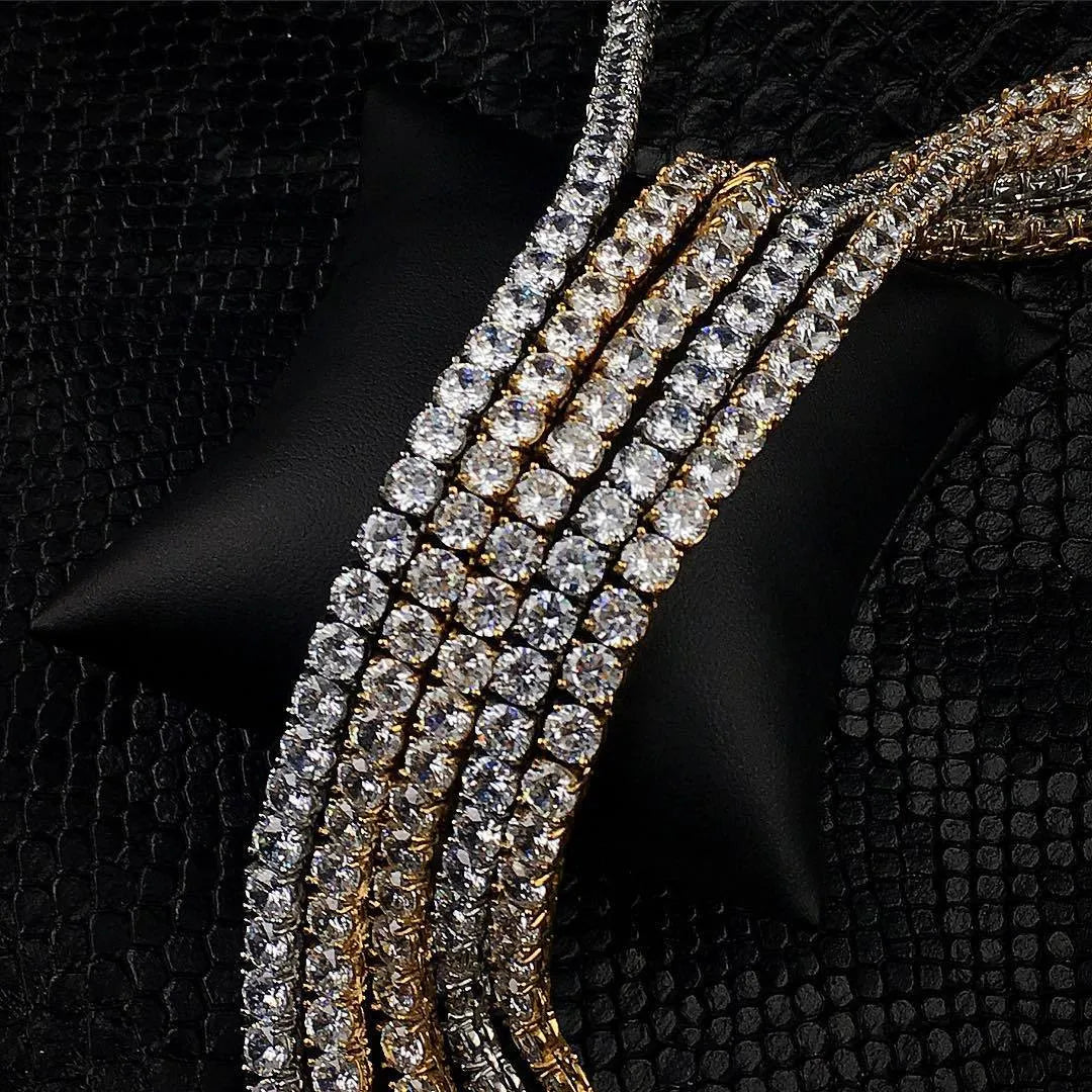 2-6.5mm Full Pave Moissanite Tennis Chain | Hip Hop S925 Silver Necklace