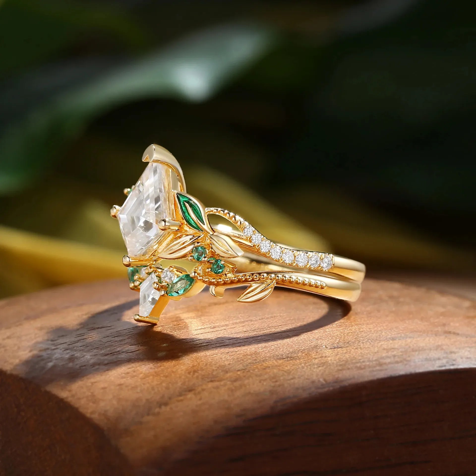 Unique Kite Shape 1CT Moissanite Ring| S925 Sterling Silver 18K Gold Plated Stackable Wedding Ring For Women