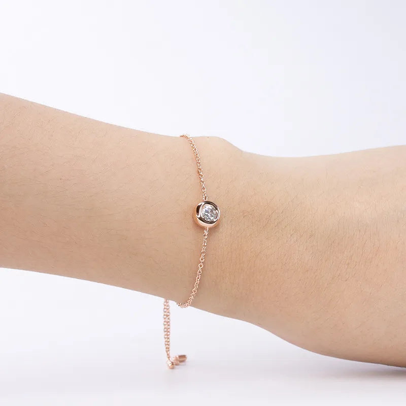 18K Rose Gold Plated S925 Silver Bubble Bracelet| 0.5/1CT Lab Diamond