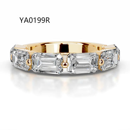 Bestseller Light Luxury Stackable Band Ring| Full Pave Moissanite Ring Made of 18K Gold Plated S925 Sterling Silver