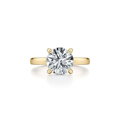 2~3CT 4-Prong Light Luxury Ring|18K Gold Plated S925 Silver Moissanite & Lab Sapphire Engagement Ring