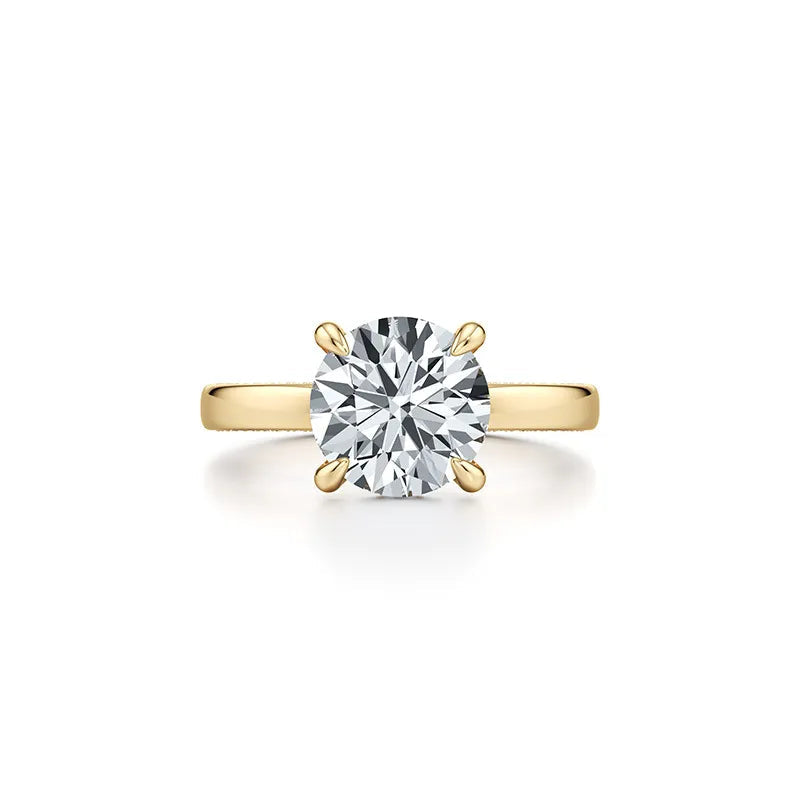 2~3CT 4-Prong Light Luxury Ring|18K Gold Plated S925 Silver Moissanite & Lab Sapphire Engagement Ring