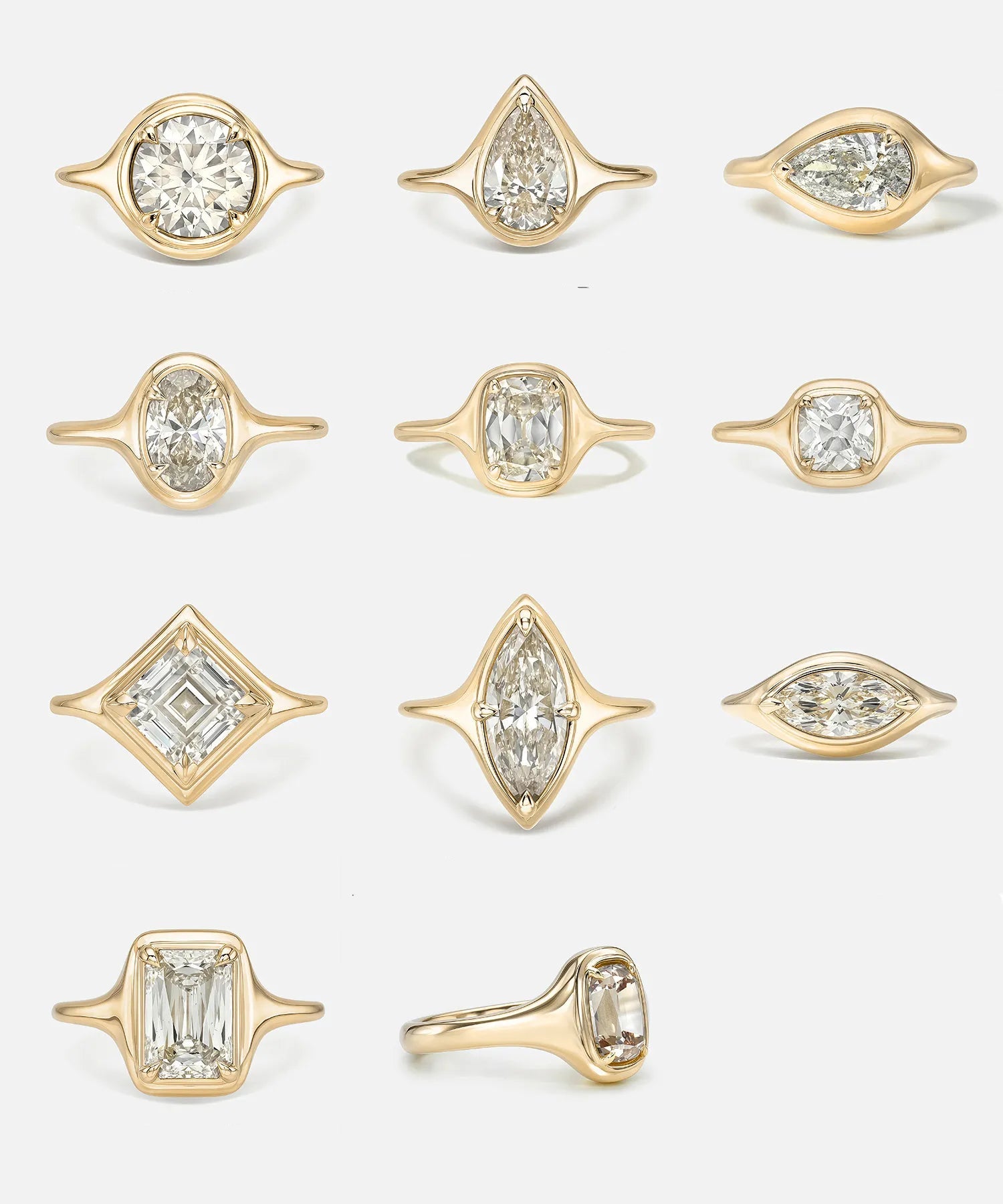 Bestseller 1~2CT Bezel Set Moissanite Wedding Ring, 18K Gold Plated S925 Silver