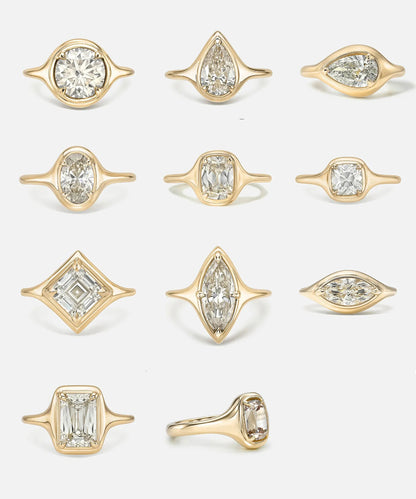 Bestseller 1~2CT Bezel Set Moissanite Wedding Ring, 18K Gold Plated S925 Silver