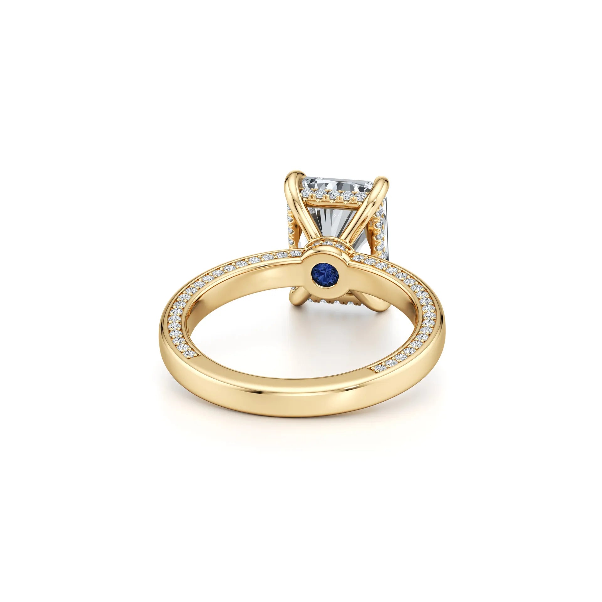 2~3CT 4-Prong Light Luxury Ring|18K Gold Plated S925 Silver Moissanite & Lab Sapphire Engagement Ring
