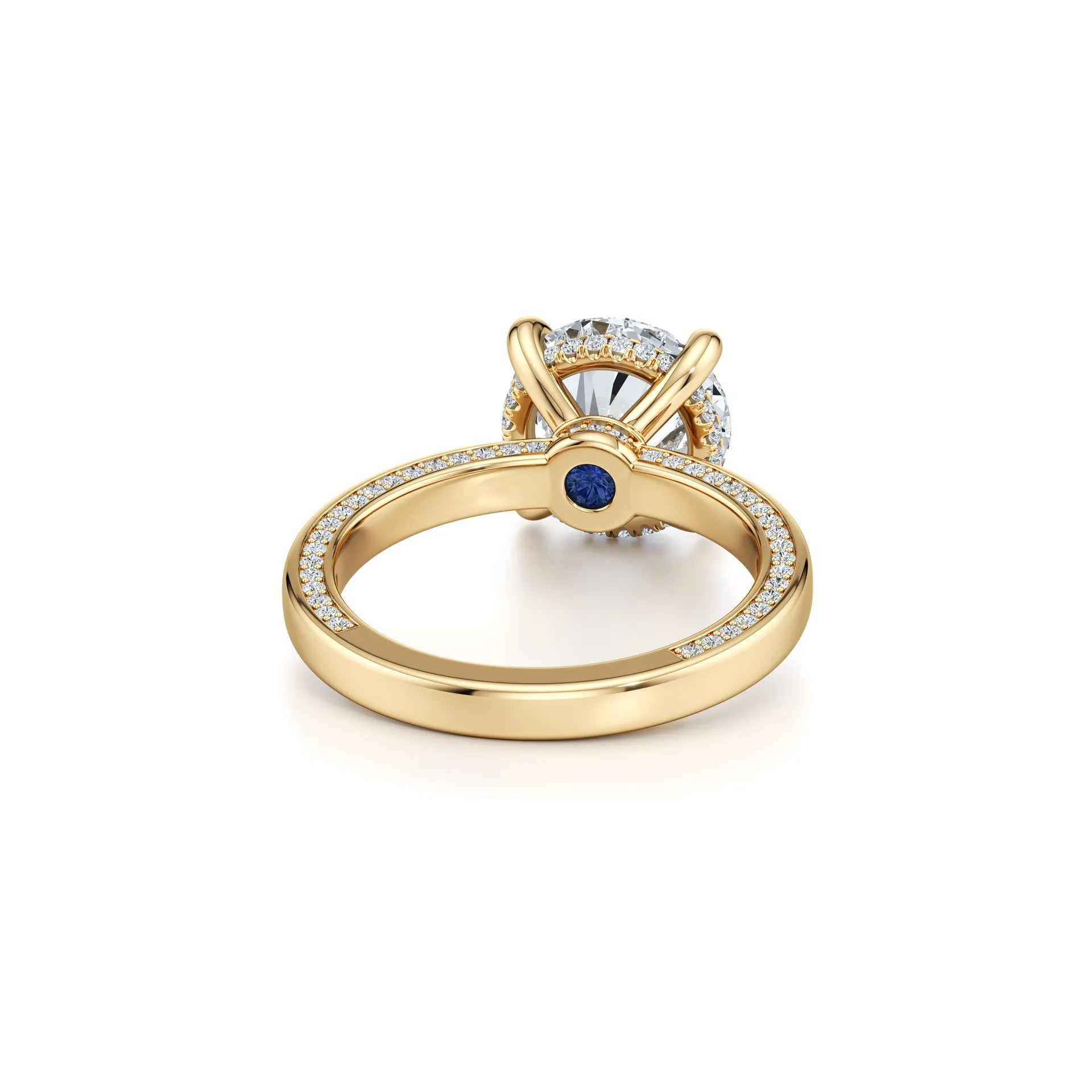 2~3CT 4-Prong Light Luxury Ring|18K Gold Plated S925 Silver Moissanite & Lab Sapphire Engagement Ring