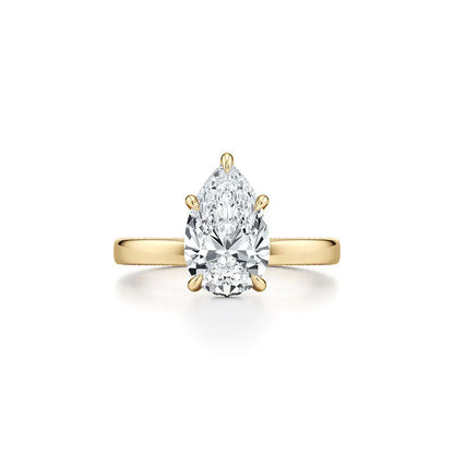 2~3CT 4-Prong Light Luxury Ring|18K Gold Plated S925 Silver Moissanite & Lab Sapphire Engagement Ring