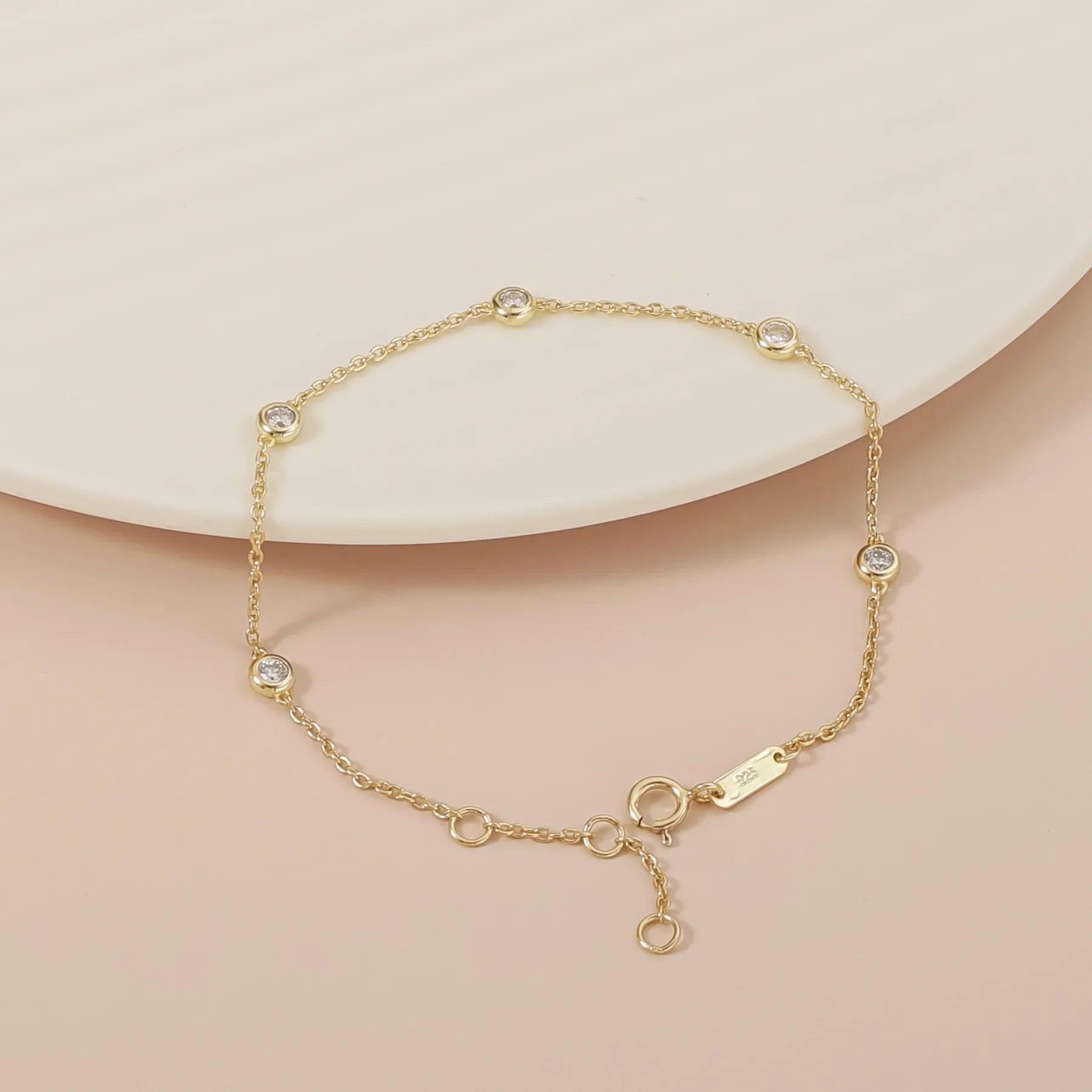 5 Stone & Single Bubble Lab Grown Diamond Bubble Bracelet| Single Stone Daily Wear
