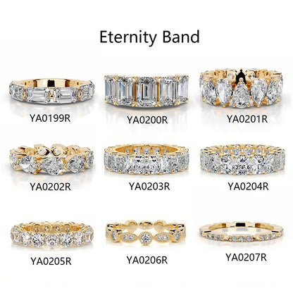 Bestseller Light Luxury Stackable Band Ring| Full Pave Moissanite Ring Made of 18K Gold Plated S925 Sterling Silver