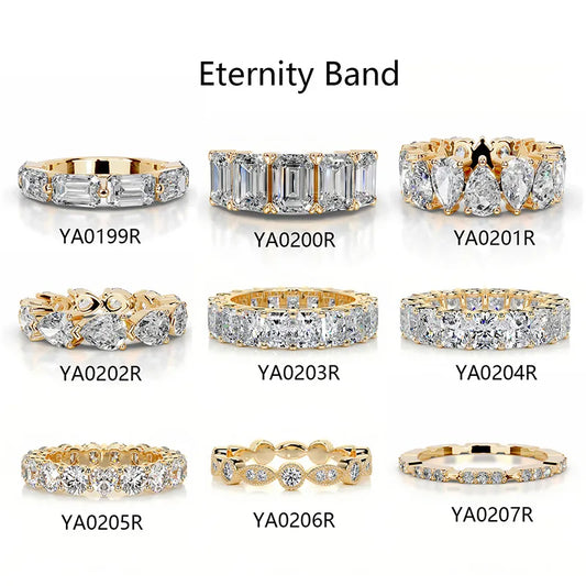 Bestseller Light Luxury Stackable Band Ring| Full Pave Moissanite Ring Made of 18K Gold Plated S925 Sterling Silver