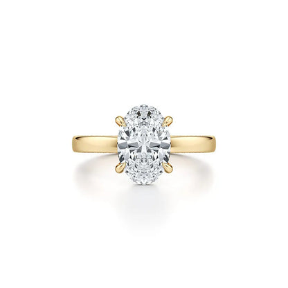 2~3CT 4-Prong Light Luxury Ring|18K Gold Plated S925 Silver Moissanite & Lab Sapphire Engagement Ring