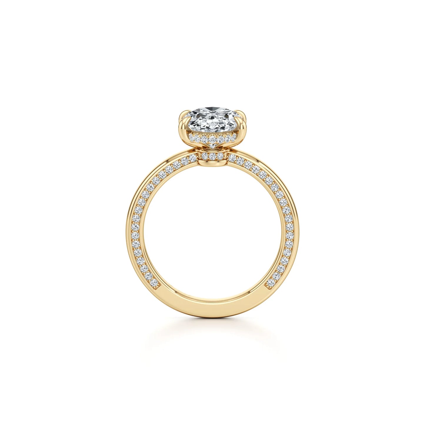 2~3CT 4-Prong Light Luxury Ring|18K Gold Plated S925 Silver Moissanite & Lab Sapphire Engagement Ring