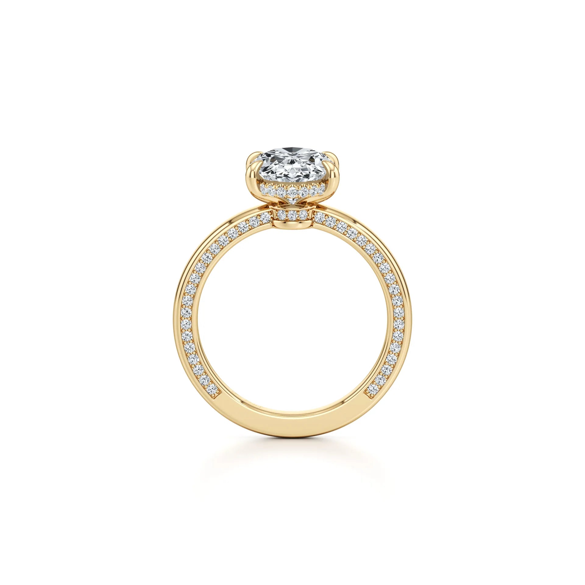2~3CT 4-Prong Light Luxury Ring|18K Gold Plated S925 Silver Moissanite & Lab Sapphire Engagement Ring