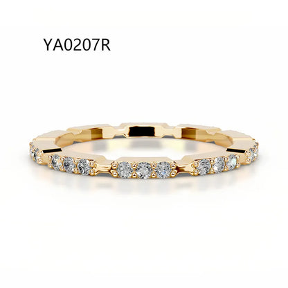 Bestseller Light Luxury Stackable Band Ring| Full Pave Moissanite Ring Made of 18K Gold Plated S925 Sterling Silver