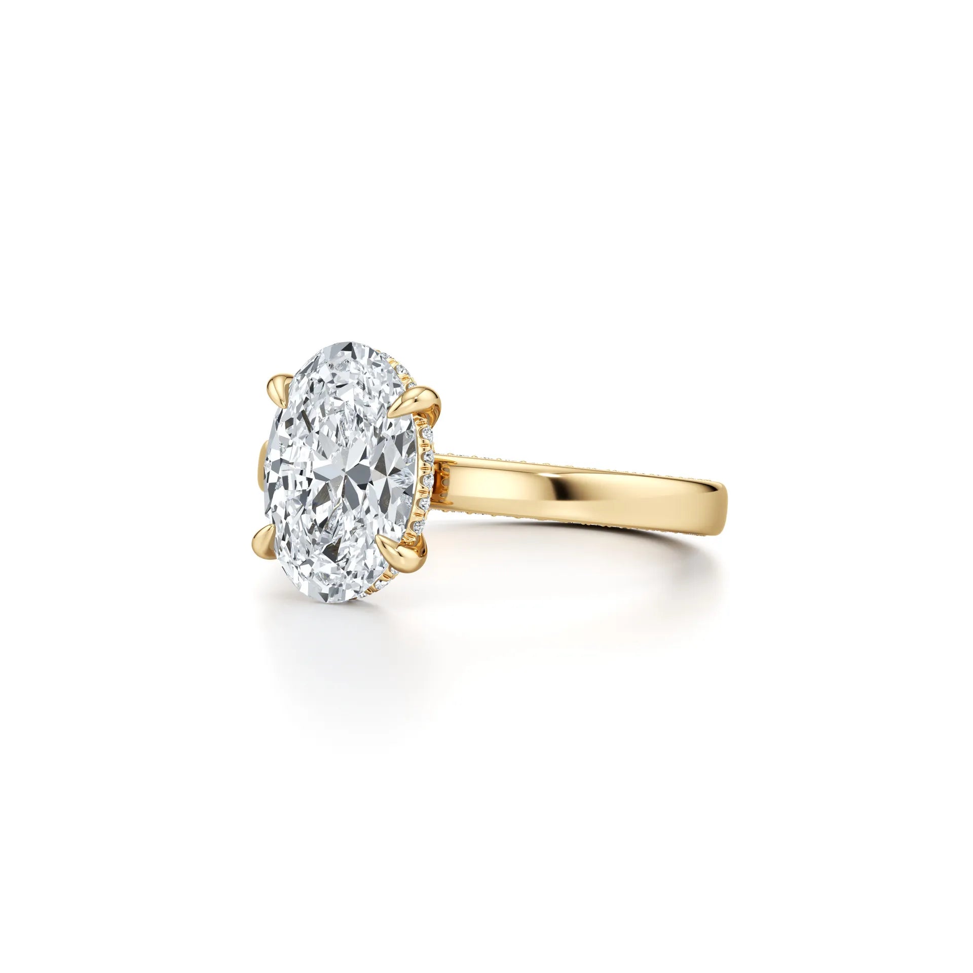 2~3CT 4-Prong Light Luxury Ring|18K Gold Plated S925 Silver Moissanite & Lab Sapphire Engagement Ring