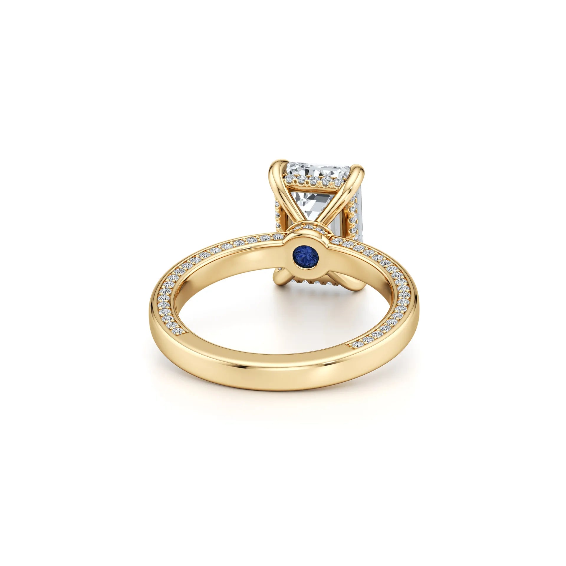 2~3CT 4-Prong Light Luxury Ring|18K Gold Plated S925 Silver Moissanite & Lab Sapphire Engagement Ring