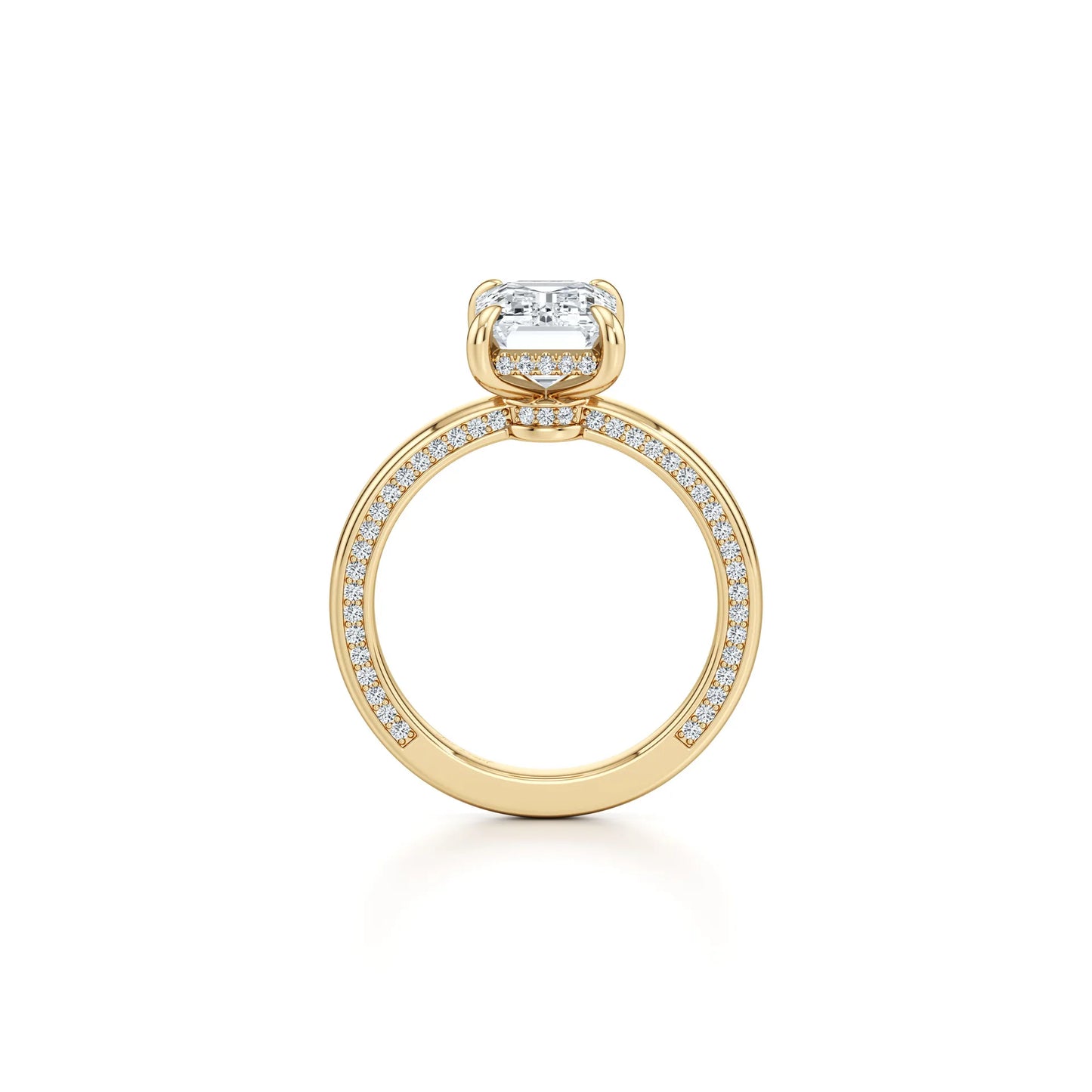 2~3CT 4-Prong Light Luxury Ring|18K Gold Plated S925 Silver Moissanite & Lab Sapphire Engagement Ring
