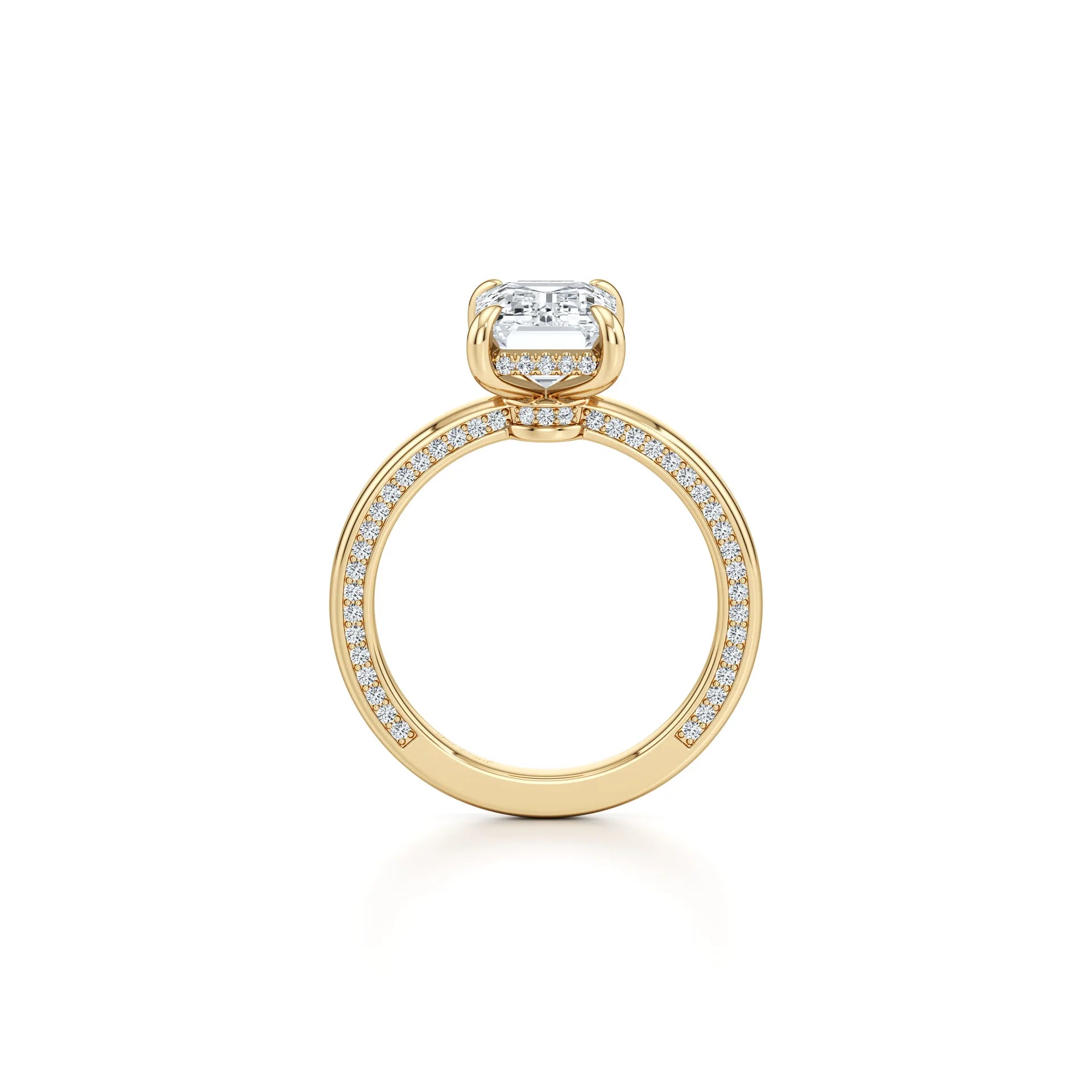 2~3CT 4-Prong Light Luxury Ring|18K Gold Plated S925 Silver Moissanite & Lab Sapphire Engagement Ring