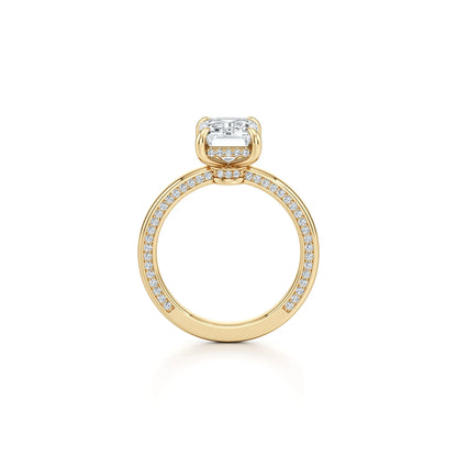2~3CT 4-Prong Light Luxury Ring|18K Gold Plated S925 Silver Moissanite & Lab Sapphire Engagement Ring